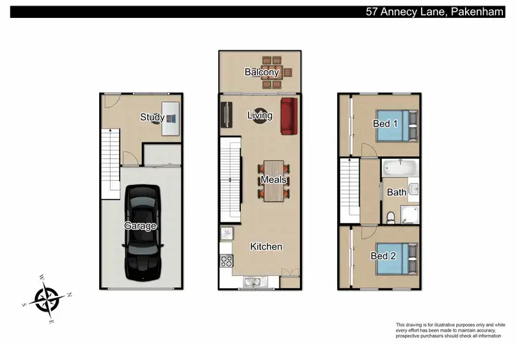 Floorplan of Homely unit listing, 57 Annecy Lane, Pakenham VIC 3810