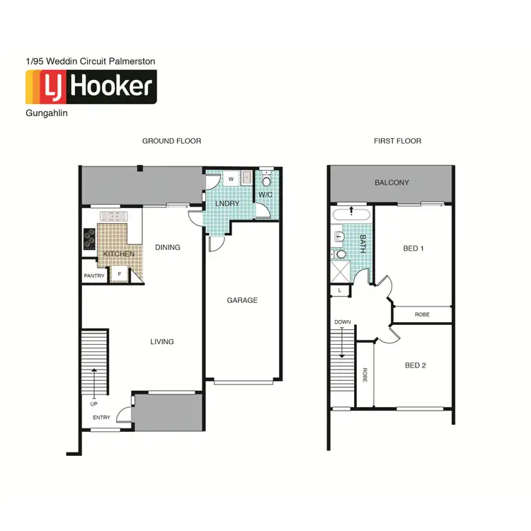 Floorplan of Homely townhouse listing, 1/95 Weddin Circuit, Palmerston ACT 2913