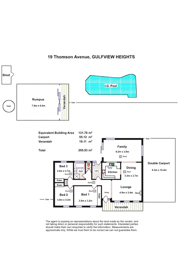 Floorplan of Homely terrace listing, 19 Thomson Avenue, Gulfview Heights SA 5096