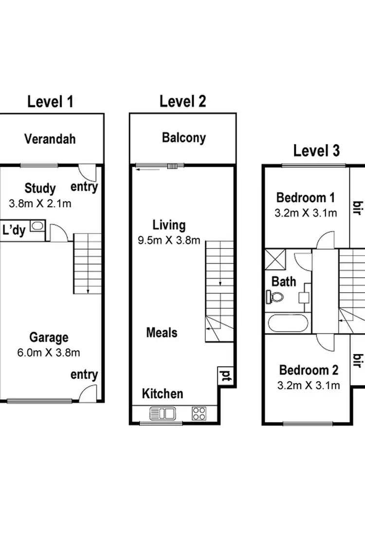 Floorplan of Homely townhouse listing, 25 Chanticleer Drive, Mernda VIC 3754