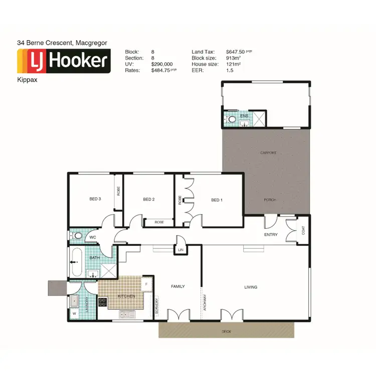 Floorplan of Homely house listing, 34 Berne Crescent, Macgregor ACT 2615
