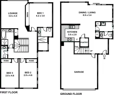 Floorplan of Homely townhouse listing, 4/230 Knutsford Avenue, Kewdale WA 6105