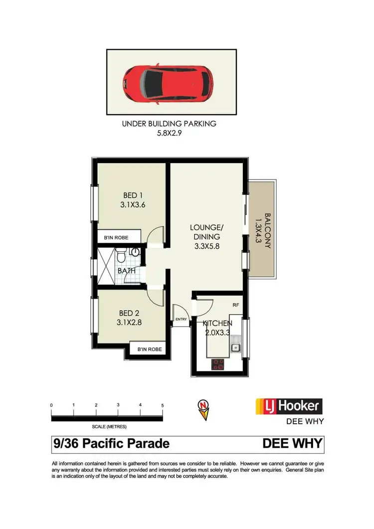 Floorplan of Homely unit listing, 9/36 Pacific Parade, Dee Why NSW 2099