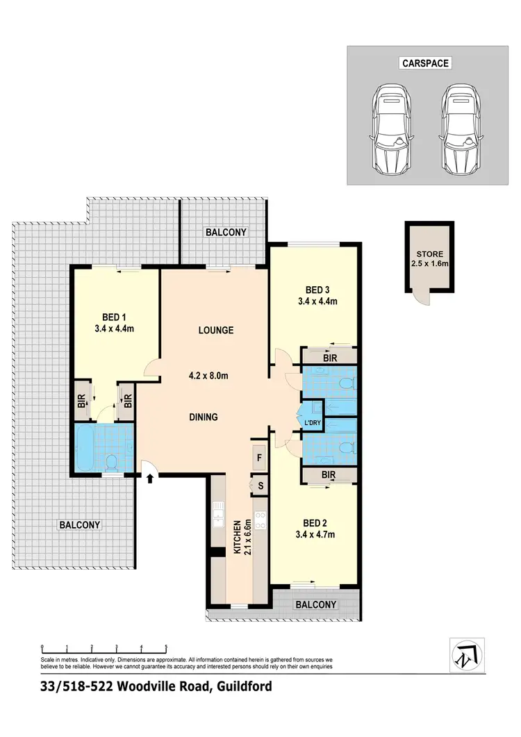 Floorplan of Homely unit listing, 33/518-522 Woodville Road, Guildford NSW 2161