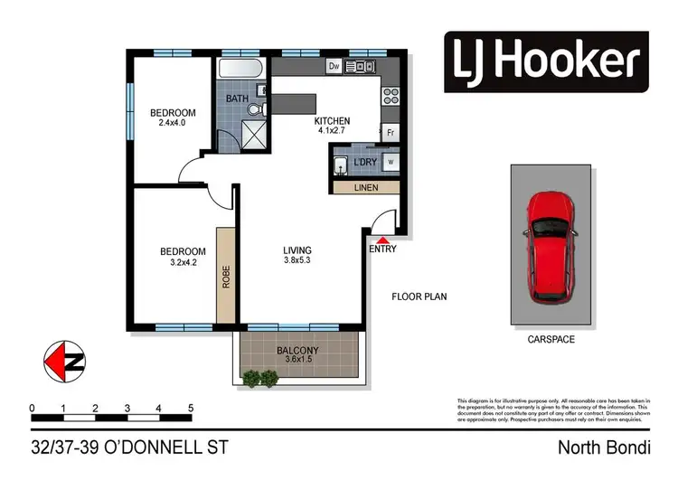 Floorplan of Homely apartment listing, 32/37-39 O'Donnell Street, North Bondi NSW 2026