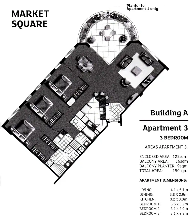 Floorplan of Homely unit listing, 3/201 Varsity Parade, Varsity Lakes QLD 4227