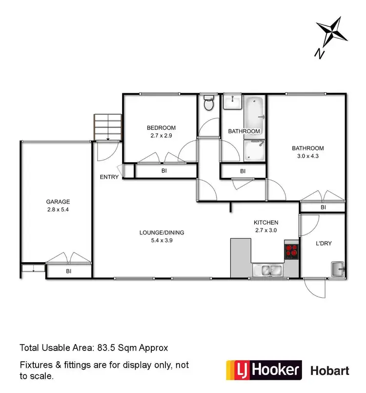 Floorplan of Homely unit listing, 1/42 Topham Street, Rose Bay TAS 7015