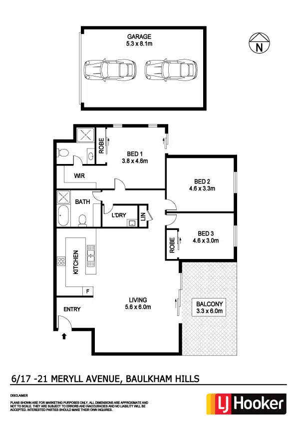 Floorplan of Homely unit listing, 6/17-21 Meryll Avenue, Baulkham Hills NSW 2153