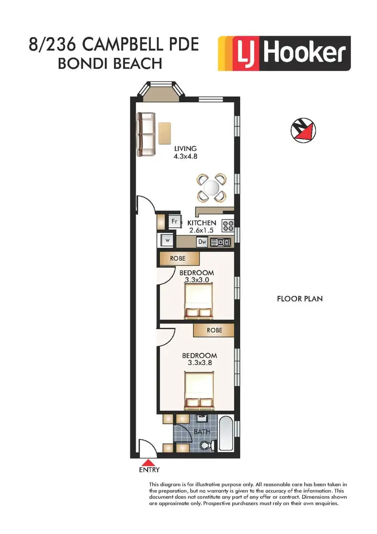 Floorplan of Homely apartment listing, 8/236 Campbell Parade, Bondi Beach NSW 2026