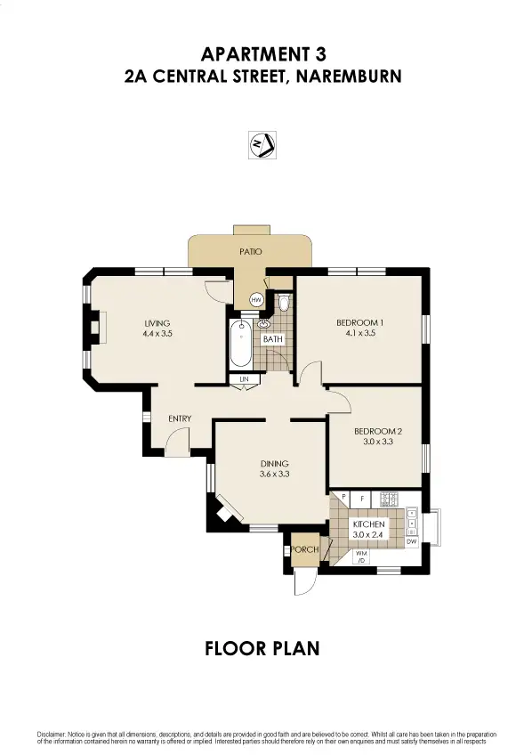 Floorplan of Homely apartment listing, 3/2A Central Street, Naremburn NSW 2065