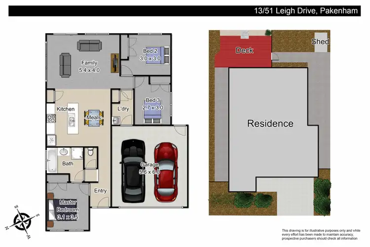 Floorplan of Homely unit listing, 13/51 Leigh Drive, Pakenham VIC 3810