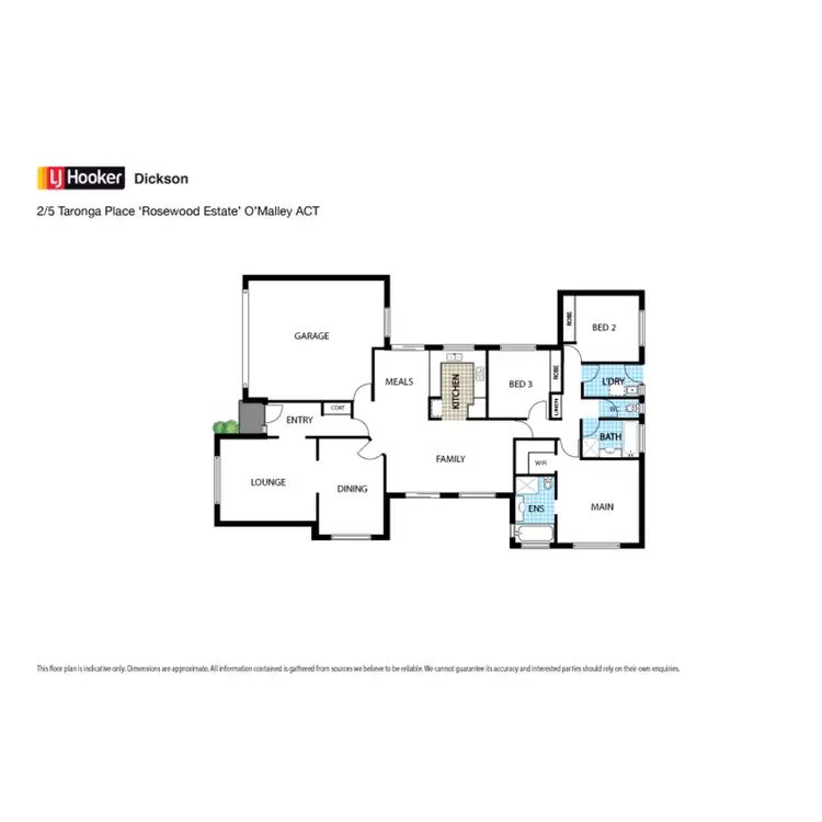 Floorplan of Homely townhouse listing, 2/5 Taronga Place, O'malley ACT 2606