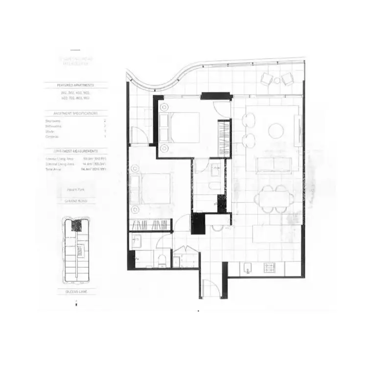 Floorplan of Homely apartment listing, * Queens Road, Melbourne VIC 3004