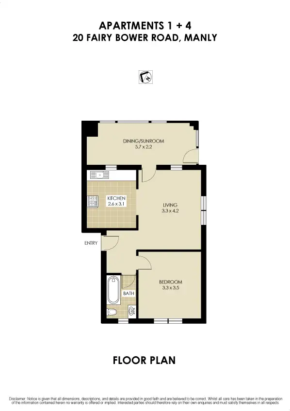 Floorplan of Homely unit listing, 20 Fairy Bower Road, Manly NSW 2095