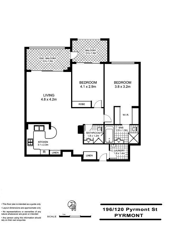 Floorplan of Homely apartment listing, 196/120 Pyrmont Street, Pyrmont NSW 2009