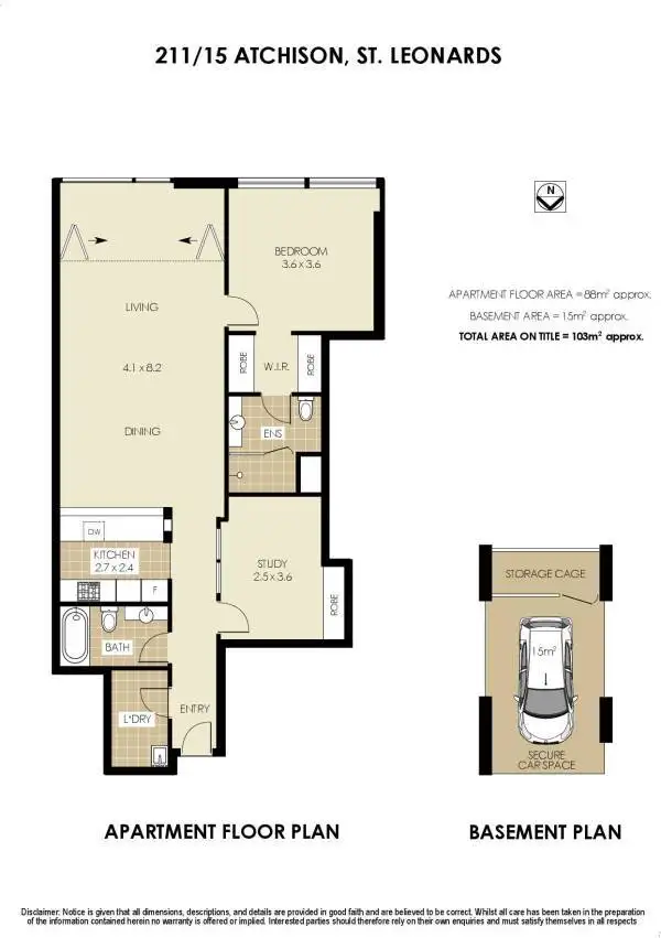 Floorplan of Homely apartment listing, 211/15 Atchison Street, St Leonards NSW 2065