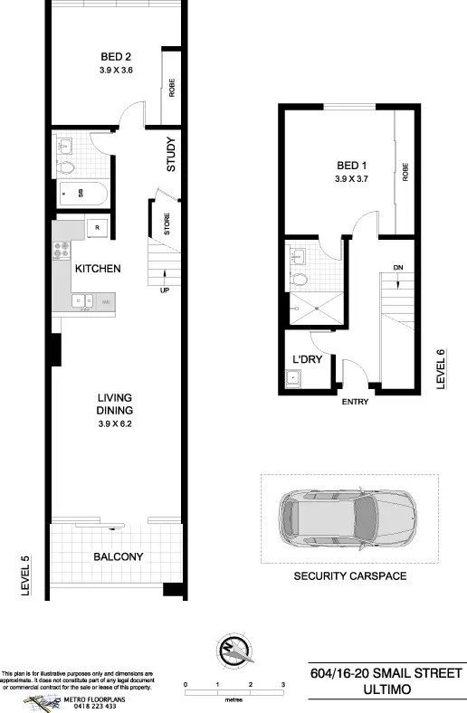 Floorplan of Homely apartment listing, 604/16-20 Smail Street, Ultimo NSW 2007