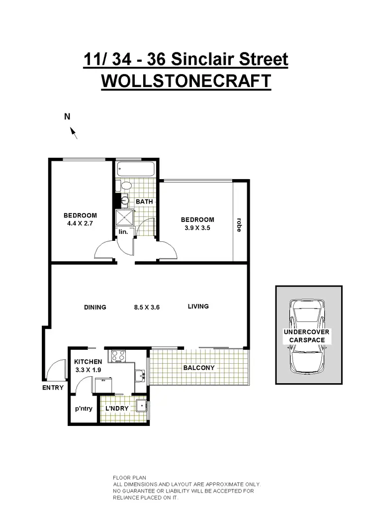 Floorplan of Homely apartment listing, 11/34-36 Sinclair Street, Wollstonecraft NSW 2065