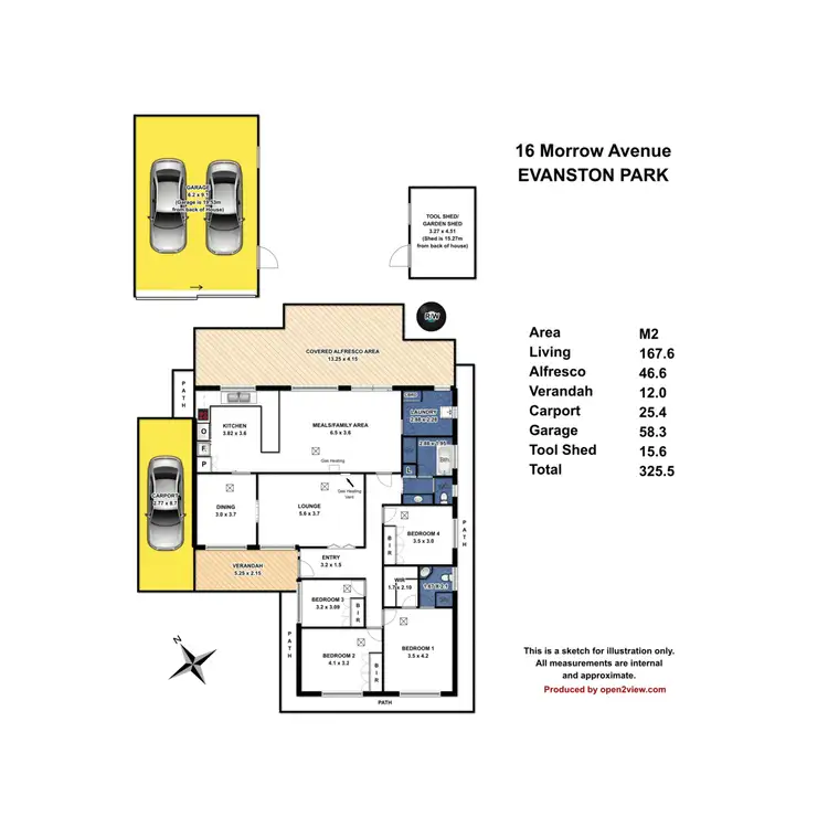 Floorplan of Homely house listing, 16 Morrow Avenue, Evanston Park SA 5116