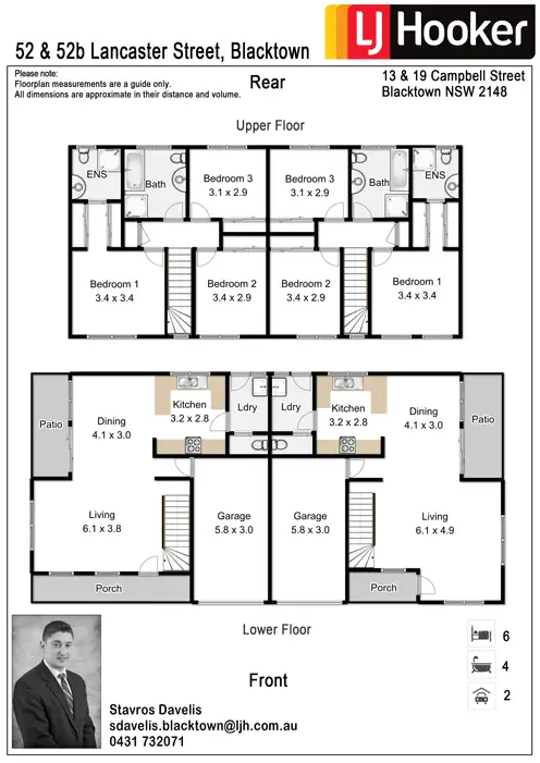 Floorplan of Homely semi-detached listing, 52 & 52b Lancaster Street, Blacktown NSW 2148