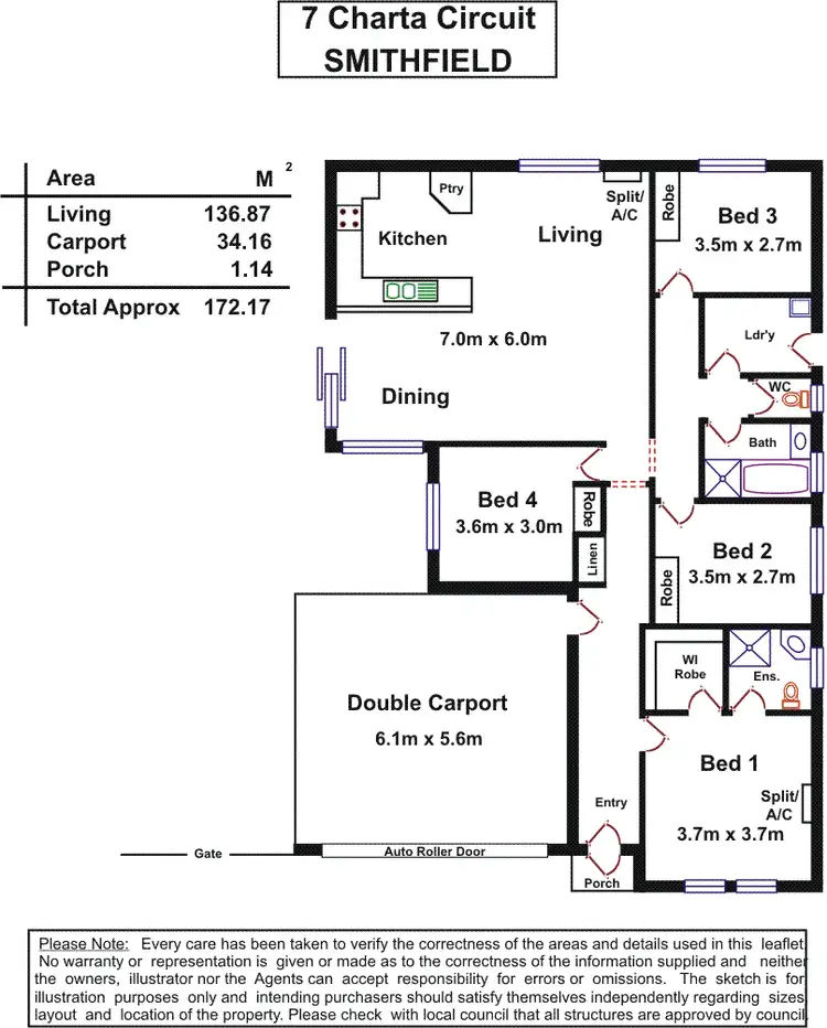 Floorplan of Homely house listing, 7 Charta Circuit, Smithfield SA 5114