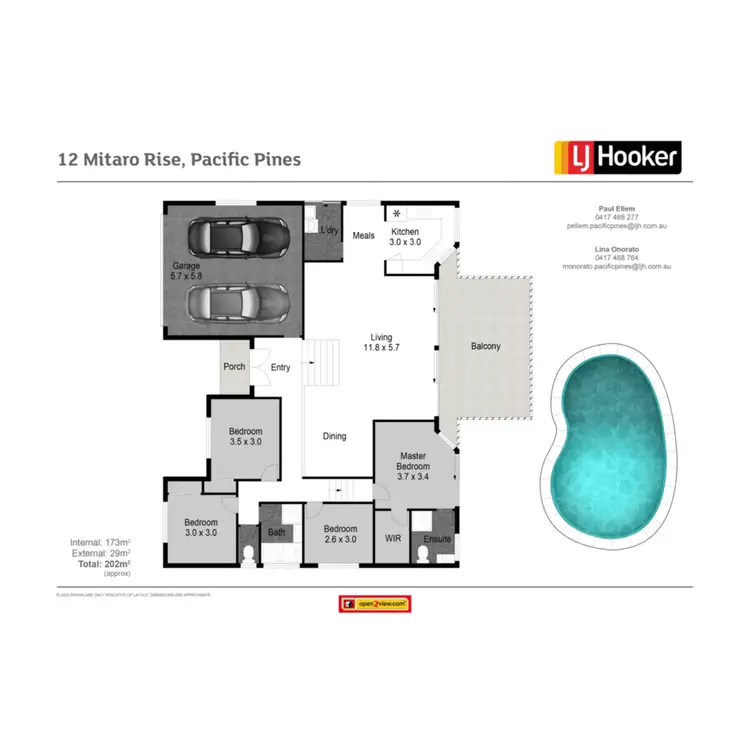 Floorplan of Homely house listing, 12 Mitaro Rise, Pacific Pines QLD 4211