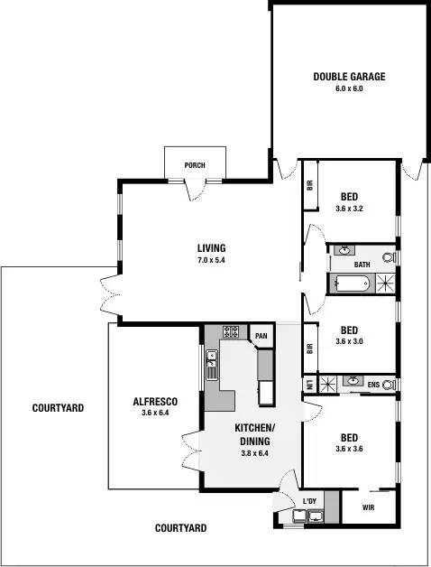 Floorplan of Homely unit listing, 2/48 Fortescue Avenue, Seaford VIC 3198