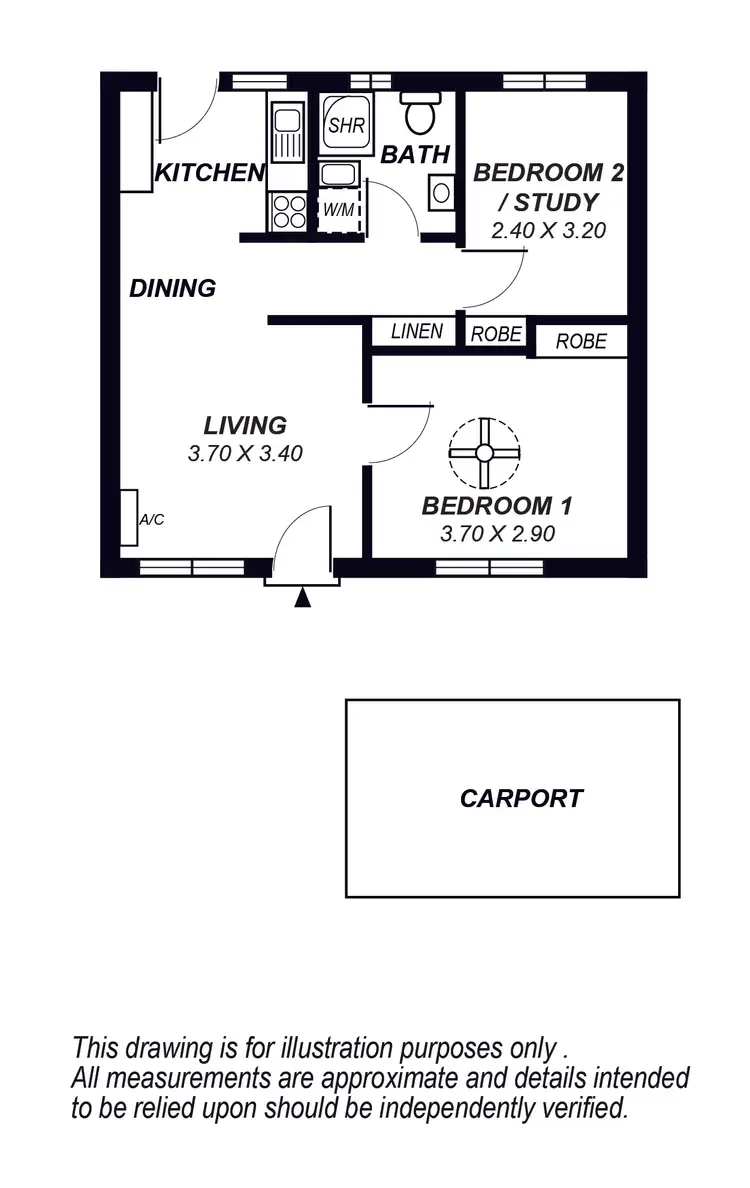 Floorplan of Homely unit listing, 2/49 Duthy Street, Malvern SA 5061