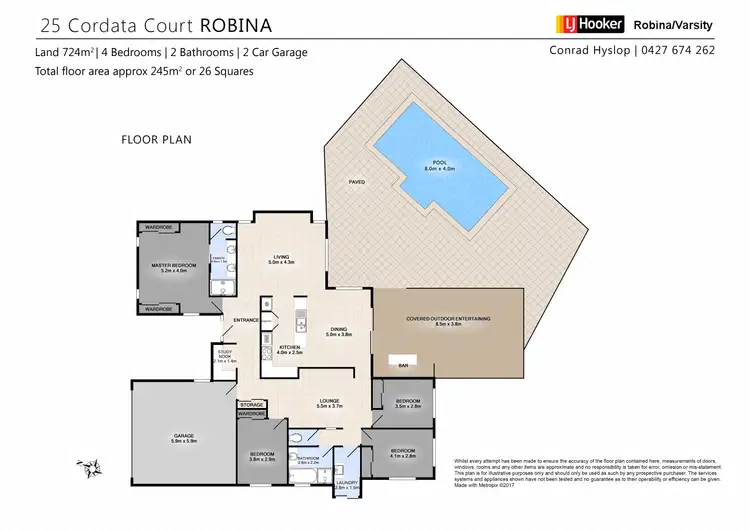 Floorplan of Homely house listing, 25 Cordata Court, Robina QLD 4226