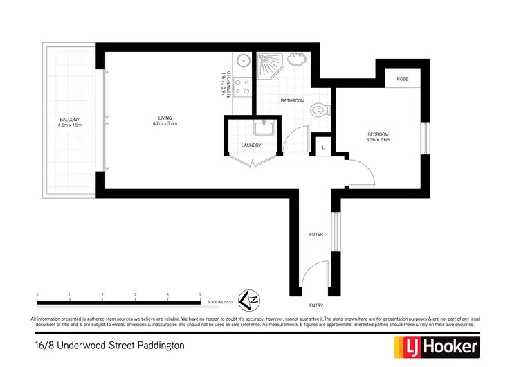 Floorplan of Homely apartment listing, 16/8 Underwood Street, Paddington NSW 2021