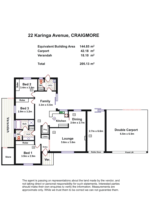 Floorplan of Homely house listing, 22 Karinga Avenue, Craigmore SA 5114