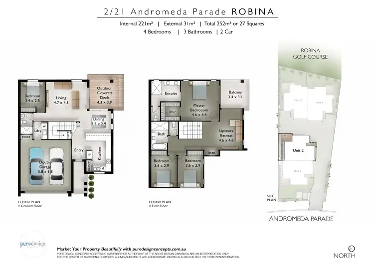 Floorplan of Homely townhouse listing, 2/21 Andromeda Parade, Robina QLD 4226