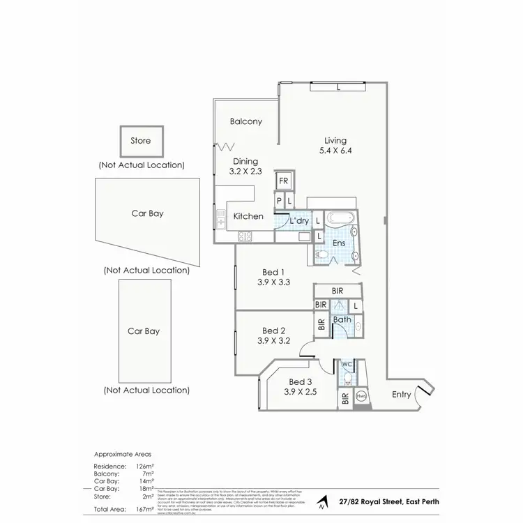 Floorplan of Homely apartment listing, 27/82 Royal Street, East Perth WA 6004