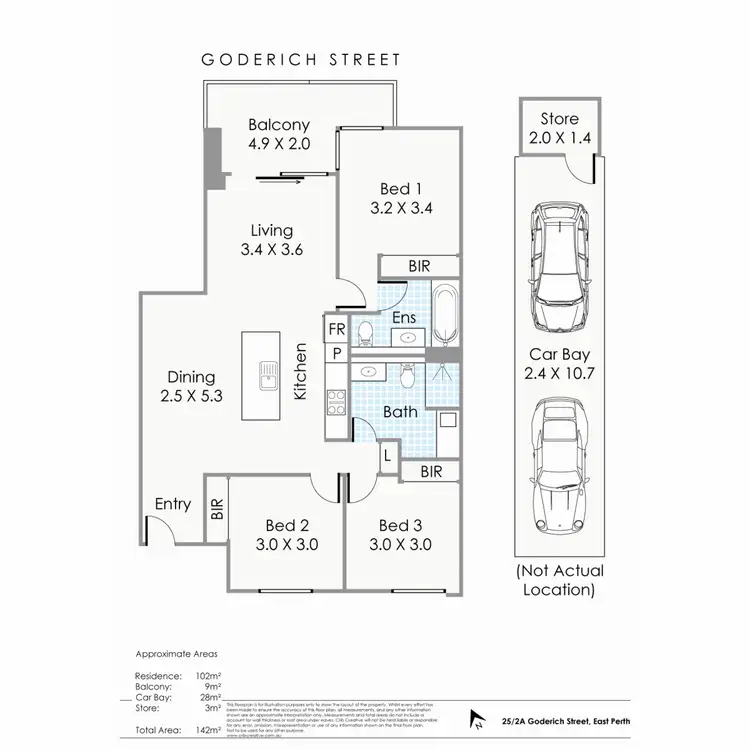 Floorplan of Homely apartment listing, 25/2A Goderich Street, East Perth WA 6004