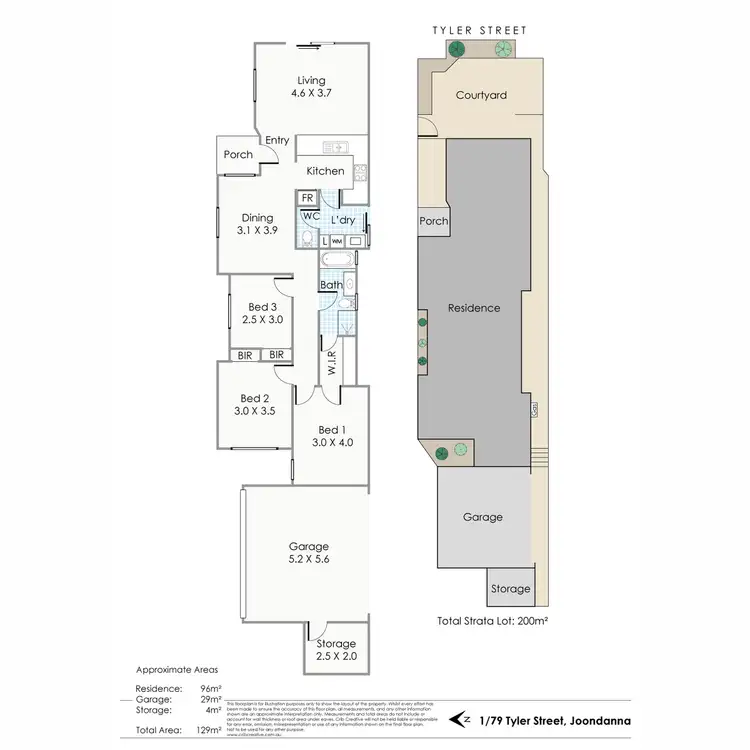 Floorplan of Homely villa listing, 1/79 Tyler Street, Joondanna WA 6060