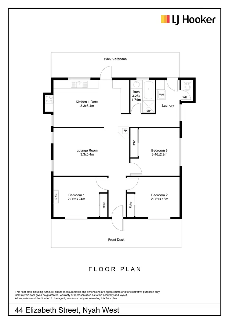Floorplan of Homely house listing, 44 Elizabeth Street, Nyah West VIC 3595