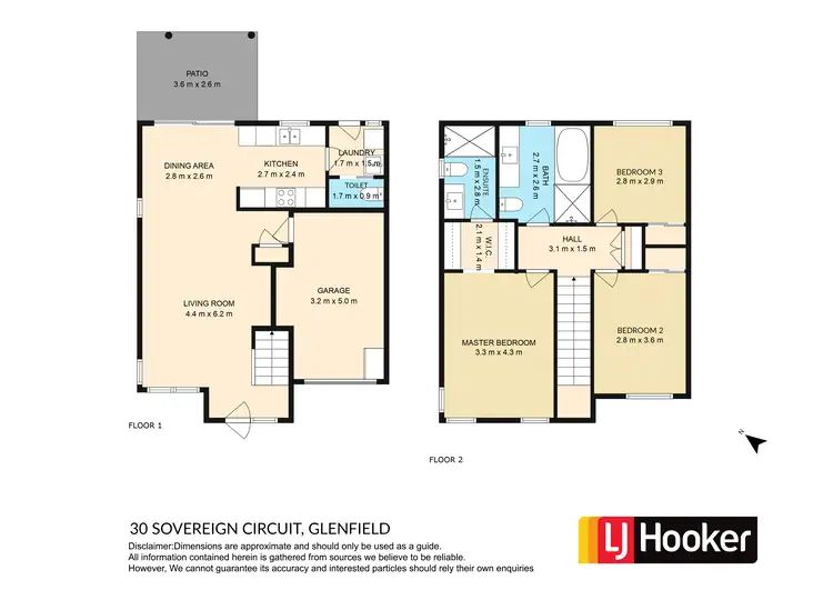 Floorplan of Homely semi-detached listing, 30 Sovereign Circuit, Glenfield NSW 2167