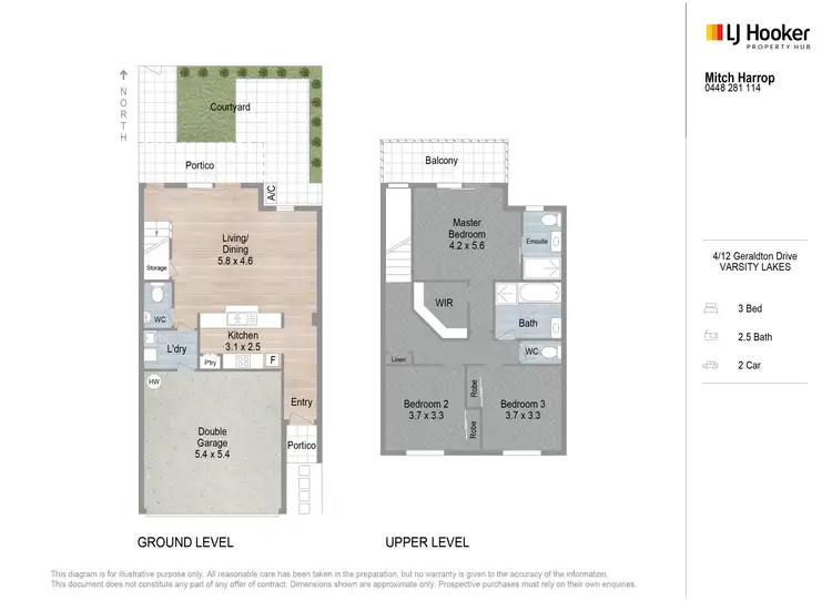 Floorplan of Homely townhouse listing, 4/12 Geraldton Drive, Varsity Lakes QLD 4227