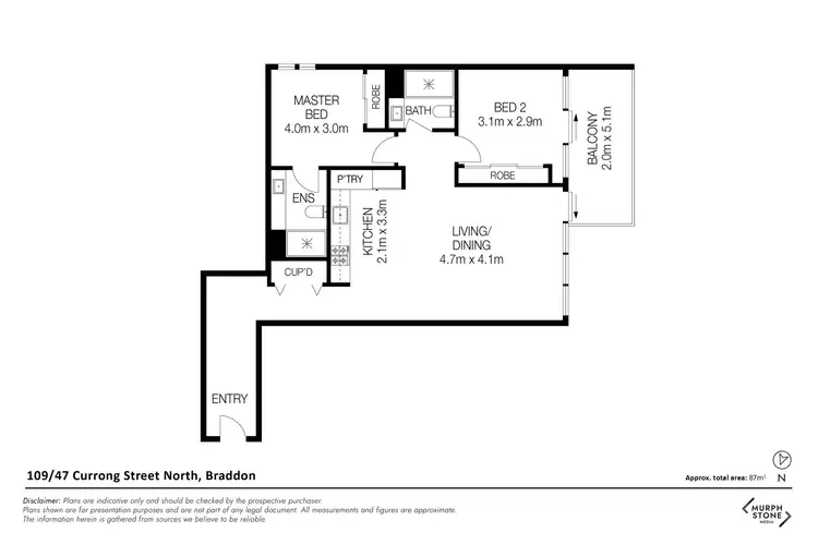 Floorplan of Homely apartment listing, 109/47 Currong Street North, Braddon ACT 2612