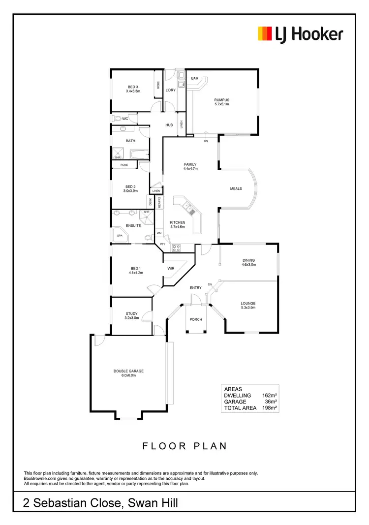 Floorplan of Homely house listing, 2 Sebastian Close, Swan Hill VIC 3585