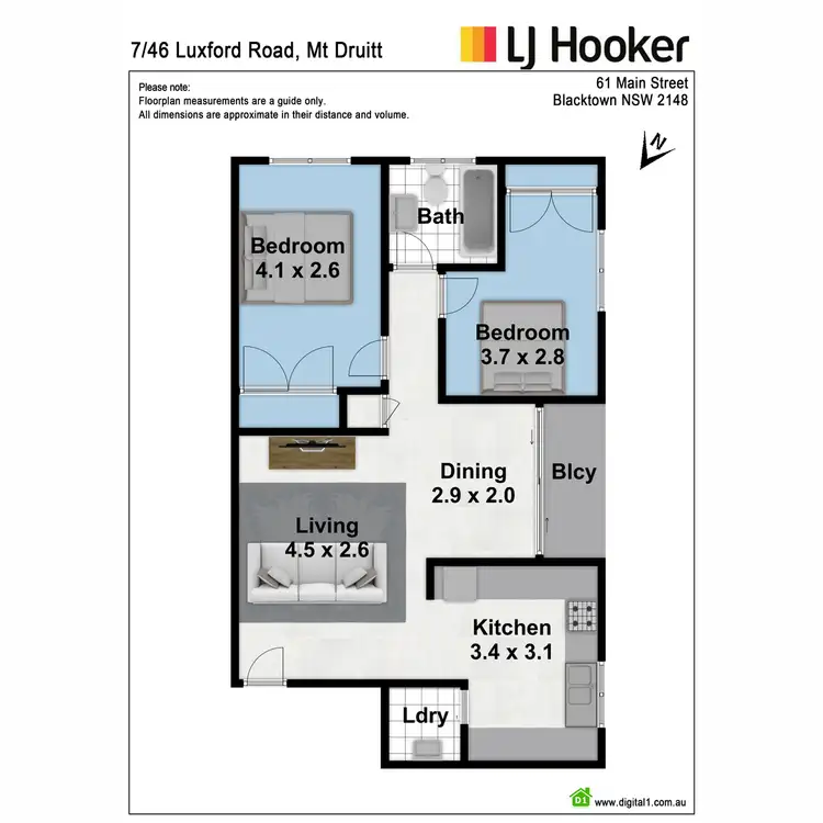 Floorplan of Homely unit listing, 7/46 Luxford Road, Mount Druitt NSW 2770