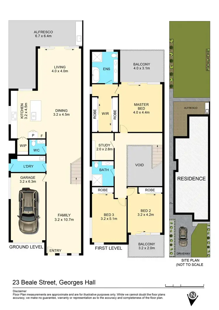 Floorplan of Homely semi-detached listing, 23 Beale Street, Georges Hall NSW 2198