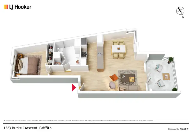 Floorplan of Homely unit listing, 16/3 Burke Crescent, Griffith ACT 2603