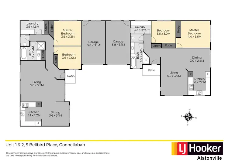 Floorplan of Homely block of units listing, Unit 1 & 2/5 Bellbird Place, Goonellabah NSW 2480