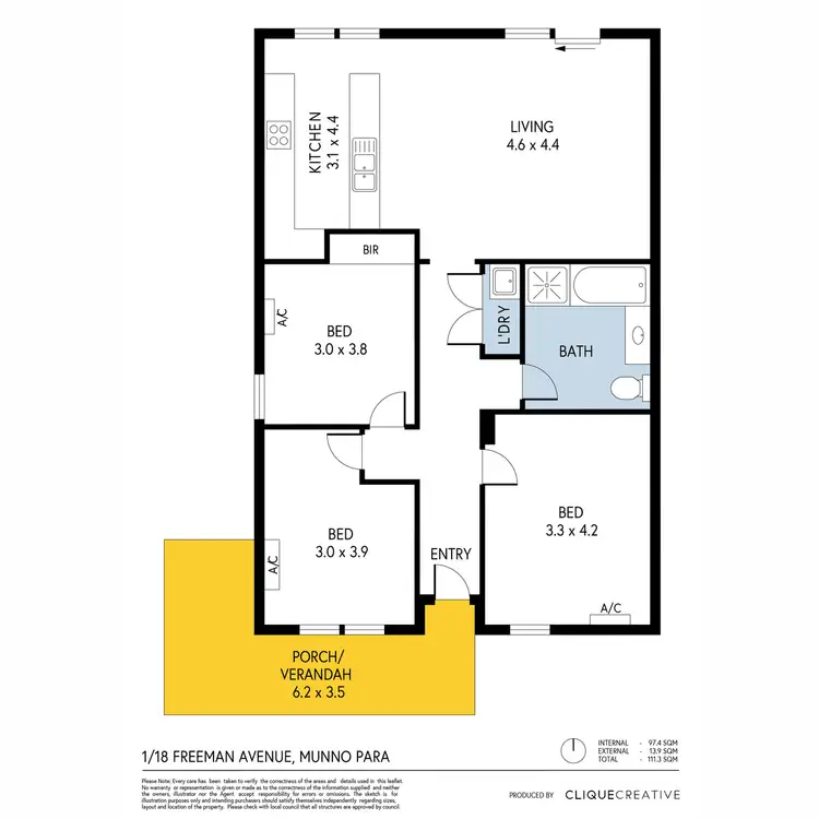 Floorplan of Homely house listing, 1/18 Freeman Avenue, Munno Para SA 5115