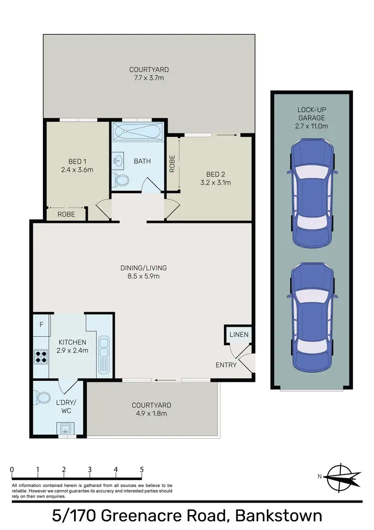 Floorplan of Homely unit listing, Unit 5/170 Greenacre Road, Bankstown NSW 2200