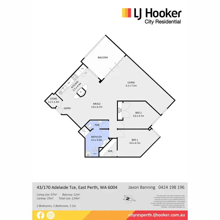Floorplan of Homely apartment listing, 43/170 Adelaide Terrace, East Perth WA 6004