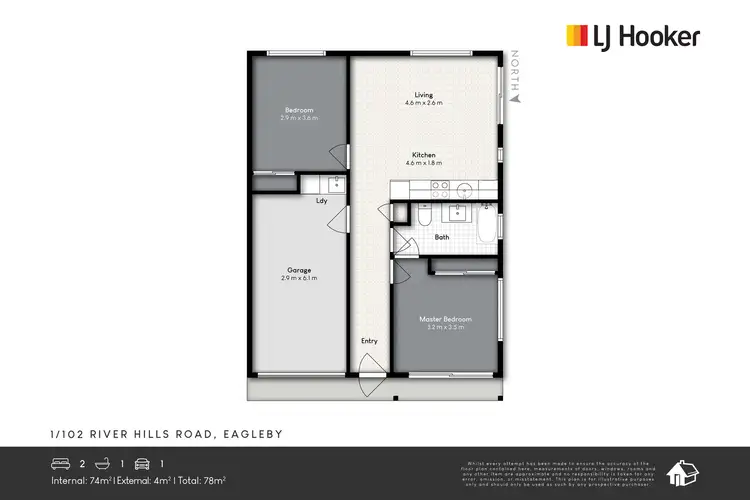 Floorplan of Homely unit listing, 1/102 River Hills Road, Eagleby QLD 4207