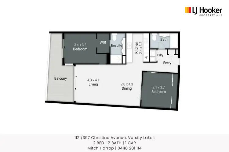 Floorplan of Homely apartment listing, 1121/397 Christine Avenue, Varsity Lakes QLD 4227