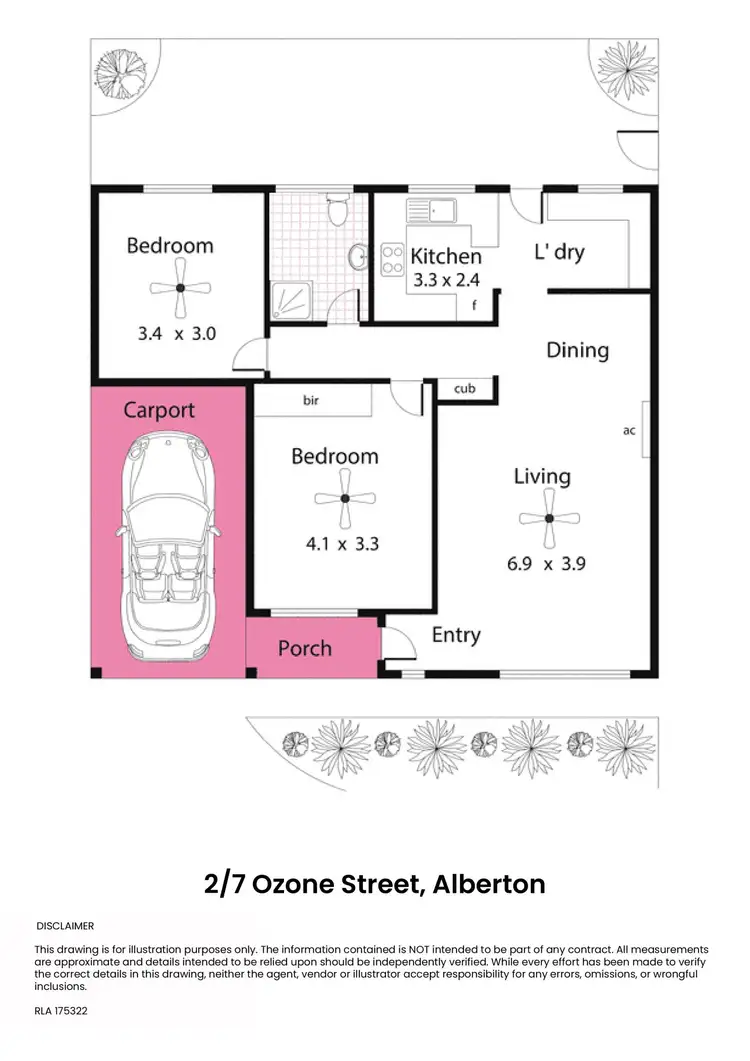 Floorplan of Homely unit listing, 2/7 Ozone Street, Alberton SA 5014